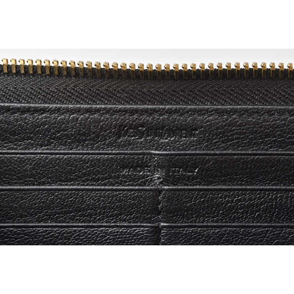 Saint Laurent Paris Wallet Long Wallet Round Zipper Leather Black - Picture 8 of 10